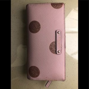 Kate Spade pink polka dot wallet
